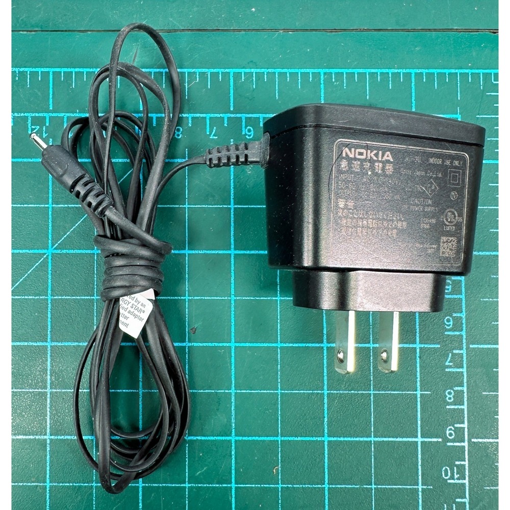 Nokia AC-3U Travel Charger Wall Adapter 5V 350mA Small Pin 2mm Connector Black